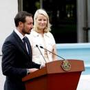 The Crown Prince speaks at the official welcoming ceremony at the presidential residence Los Pinos (Photo: Lise Åserud, Scanpix) 